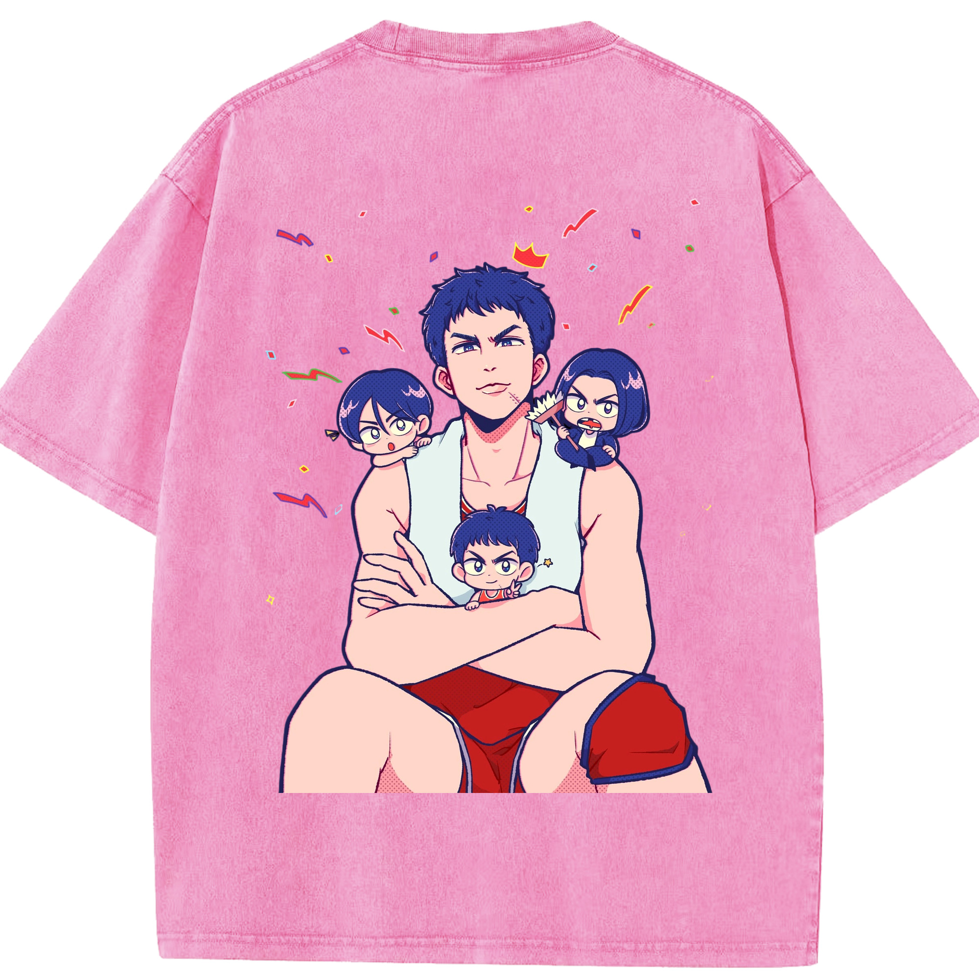 SLAM DUNK／スラムダンク 綿100% ヴィンテージ風 半袖Tシャツ（背面プリント）